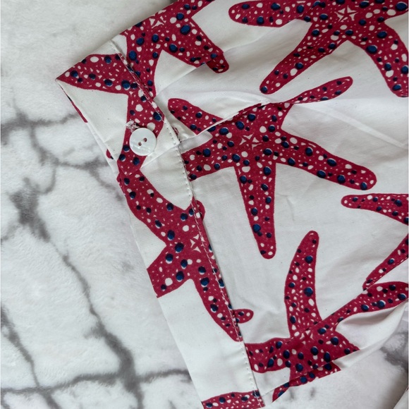 BAHAMA HAND PRINTS Starfish Pullover Shirt Men’s XXL White Red Blue Starfishes - Picture 10 of 11